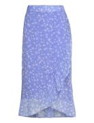 Vmsmilla H/W Wrap Skirt Wvn Ga Knelangt Skjørt Blue Vero Moda