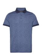 Printed Pattern Polo Tops Polos Short-sleeved Blue Michael Kors