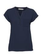 Zawov 2 Blouse Tops T-shirts & Tops Short-sleeved Navy Fransa