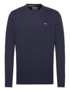 Tjm Essential Crew Neck Sweater Tops Knitwear Round Necks Navy Tommy J...