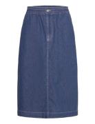 Air Denim Luni Skirt Knelangt Skjørt Blue Mads Nørgaard