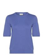 Kalizza O-Neck Pullover Tops Knitwear Jumpers Blue Kaffe