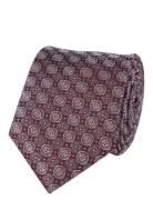 Geometric Pattern Silk Tie Slips Burgundy Portia 1924