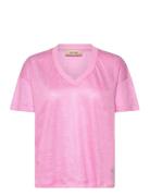 Casa V-Ss Foil Tee Tops T-shirts & Tops Short-sleeved Pink MOS MOSH