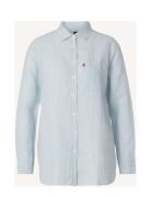 Isa Linen Shirt Tops Shirts Long-sleeved Blue Lexington Clothing