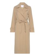 Flowy Lapel Trench Trench Coat Kåpe Beige Mango