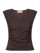 Top Tops T-shirts & Tops Sleeveless Brown Sofie Schnoor