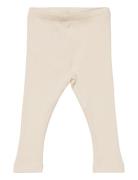 Leggings Rib Bottoms Leggings Cream Minymo