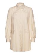 Lucille Long Shirt Cotton Tops Shirts Long-sleeved Beige Noella