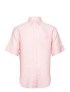 D2. Rel Ss Linen Chambray Shirt Tops Shirts Short-sleeved Pink GANT