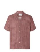 Slhrelaxvero Shirt Ss Aop B Tops Shirts Short-sleeved Pink Selected Ho...