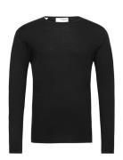 Slhrome Ls Knit Crew Neck Noos Tops Knitwear Round Necks Black Selecte...