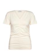 T-Shirt Tops T-shirts & Tops Short-sleeved Cream Rosemunde