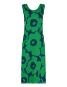 Simpukka Unikko Knelang Kjole Green Marimekko