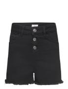 Denim Shorts With Buttons Bottoms Shorts Black Mango