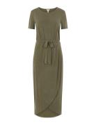 Objannie Nadia S/S Dress Knelang Kjole Khaki Green Object