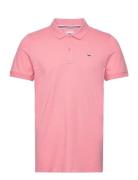 Tjm Slim Placket Polo Ext Tops Polos Short-sleeved Pink Tommy Jeans