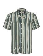 Shirt Tops Shirts Short-sleeved Green Blend