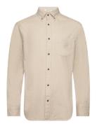 Reg Herringb Flannel Shirt Tops Shirts Casual Beige GANT