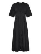 Mschmiabella Ss Dress Knelang Kjole Black MSCH Copenhagen