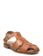 Sandals - Flat Flate Sandaler Brown ANGULUS