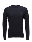 Cotton Merino Crew Jumper Tops Knitwear Round Necks Navy Lyle & Scott