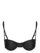 Ruched Bikini Bra Swimwear Bikinis Bikini Tops Wired Bikinitops Black ...