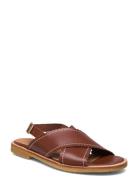 Sandals - Flat - Open Toe - Op Flate Sandaler Brown ANGULUS