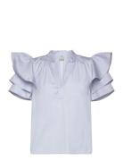 Madina Tops Blouses Short-sleeved Blue Baum Und Pferdgarten