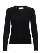 Slfisla Ls Knit O-Neck M Tops Knitwear Jumpers Black Selected Femme