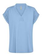 Sc-Marica Tops T-shirts & Tops Short-sleeved Blue Soyaconcept