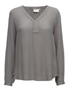 Amber Blouse Ls Tops Blouses Long-sleeved Grey Kaffe