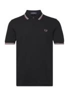 Twin Tipped Fp Shirt Tops Polos Short-sleeved Black Fred Perry