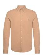 Featherweight Mesh-Lsl-Knt Designers Shirts Casual Beige Polo Ralph La...