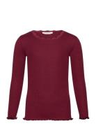 Rkbeatha Ls Lace Top Tops T-shirts Long-sleeved T-shirts Burgundy Rose...