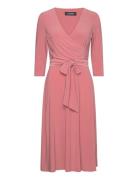 Mid Weight Mj-Dress Knelang Kjole Pink Lauren Ralph Lauren