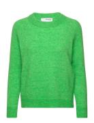 Slflulu Ls Knit O-Neck Noos Tops Knitwear Jumpers Green Selected Femme