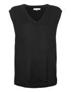 Srmarla V-Neck Loose Fit Knit Vest Vests Knitted Vests Black Soft Rebe...