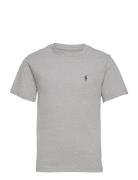 Cotton Jersey Crewneck Tee Tops T-shirts Short-sleeved Grey Ralph Laur...