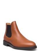 Slhblake Leather Chelsea Boot Noos Støvletter Chelsea Boot Brown Selec...