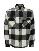 Onsmilo Ls Check Overshirt Tops Overshirts Black ONLY & SONS