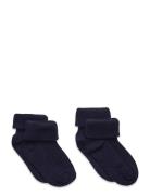 Baby Rib Sock W. Fold Socks & Tights Baby Socks Black Minymo