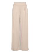 Ihkate Sus Long Wide Pa2 Bottoms Trousers Wide Leg Cream ICHI