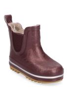 Short Winter Wellies - Glitter Vinterstøvletter Pull On Brown Mikk-lin...