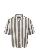 Onstes Rlx Ctn Slub Stripe Ss Shirt Noos Tops Shirts Short-sleeved Gre...