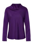 Ayumi Silk Blouse Tops Blouses Long-sleeved Purple Ahlvar Gallery