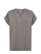 Sc-Marica Tops Blouses Short-sleeved Grey Soyaconcept