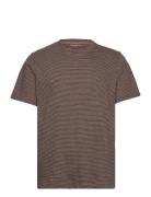 Narrow Striped Slub T-Shirt - Gots/ Tops T-shirts Short-sleeved Brown ...