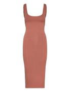 Sensual Knitted Bodycon Dress Knelang Kjole Brown Calvin Klein