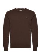 Superfine Lambswool C-Neck Tops Knitwear Round Necks Brown GANT